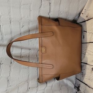 Super Fine Fossil Brown Pebbled Leather Tote
